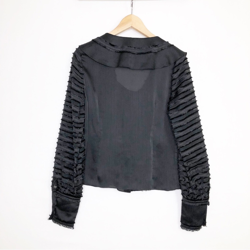 Alexis Black Ruffled Button-Front Blouse - Picture 2 of 9